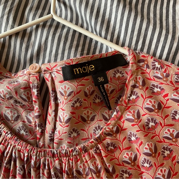 Maje Rilivia Floral-Print Ruffled Woven Mini Dress - Picture 4 of 5